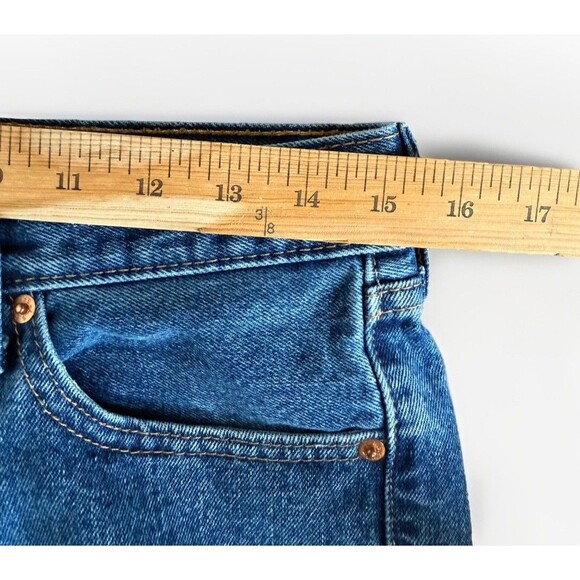 Levis 505 Jeans Straight Leg 100% cotton Red Tab Mens 30 X 29 Dark Stonewash - Picture 6 of 8